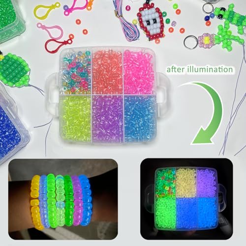 Cuentas Kandi luminosas en 30 colores para kit de fabricación de llaveros 2