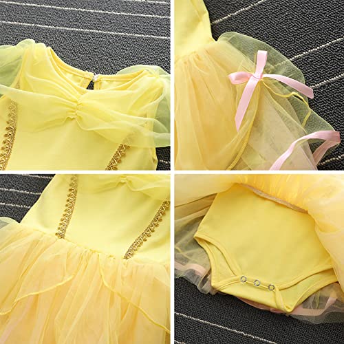 image for IBAKOM Infant Toddler Baby Girl Princess Romper Dress with Bowtie Head