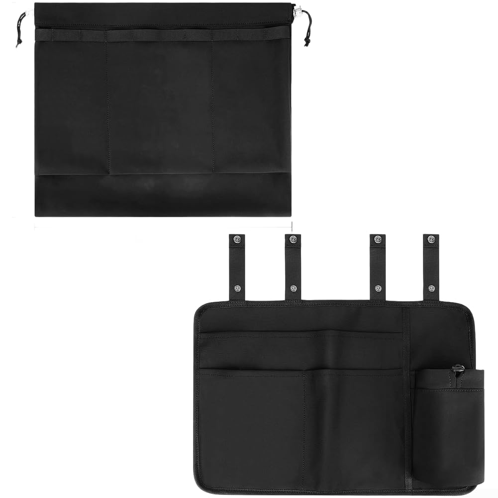 Airplane Seat Organizer, Multipurpose Hanging Storage Bag for Car Backseat & Travel, Adjustable Pouch with Water Bottle Holder for Kids Activity, Commuter