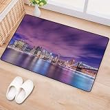 Buohwiwe Tapis Moderne 3D New York Tapis Flanelle   Chambre Salon Chambre Enfant Tapis New York Decoration Carpet   Antidérapante Moquette 80x150 cm