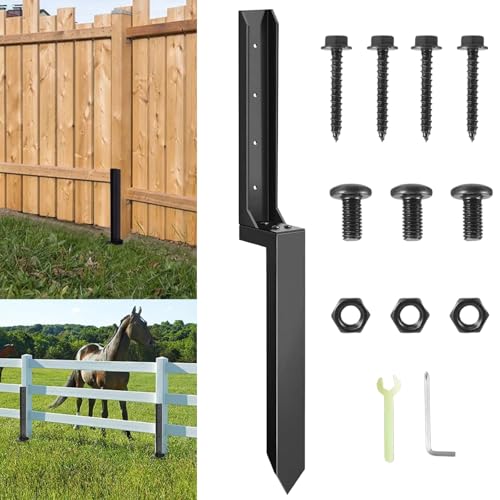AevQuas Heavy Duty Fence Post Repair Stakes, Fence Post Repair Stakes Supports Kit - Garden Ground Spikes Repairing Damaged/Reinforcing Wooden