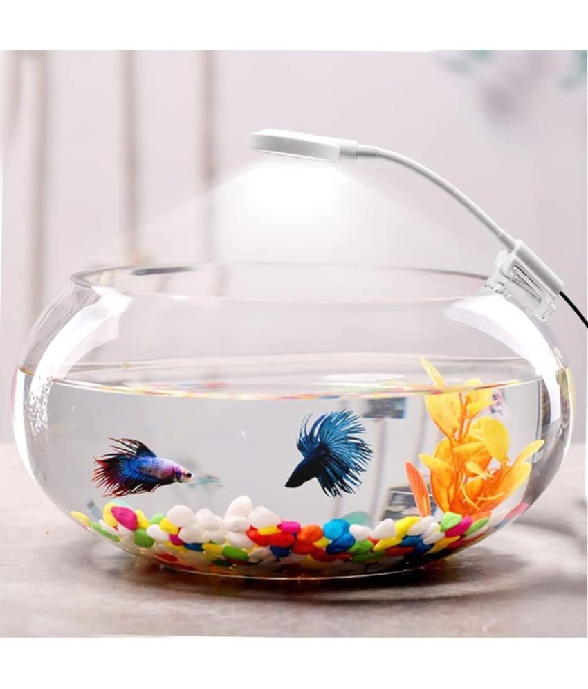 ketsikart LuminAqua 2.5W White and Blue Aquarium Light, Flexible to Adjust Lighting, Wired Controller, Light for Salt Water Coral Fish Tanks Small Clip Light for Fish Tank.