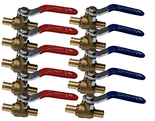 3 4 Lead Free Pex Brass Ball Valve for Hot & Cold Water (pack of 10)