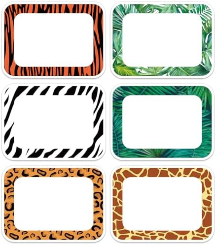 Amazon.com: JarThenaAMCS 180 Pcs Animal Print Name Tag Stickers Self ...