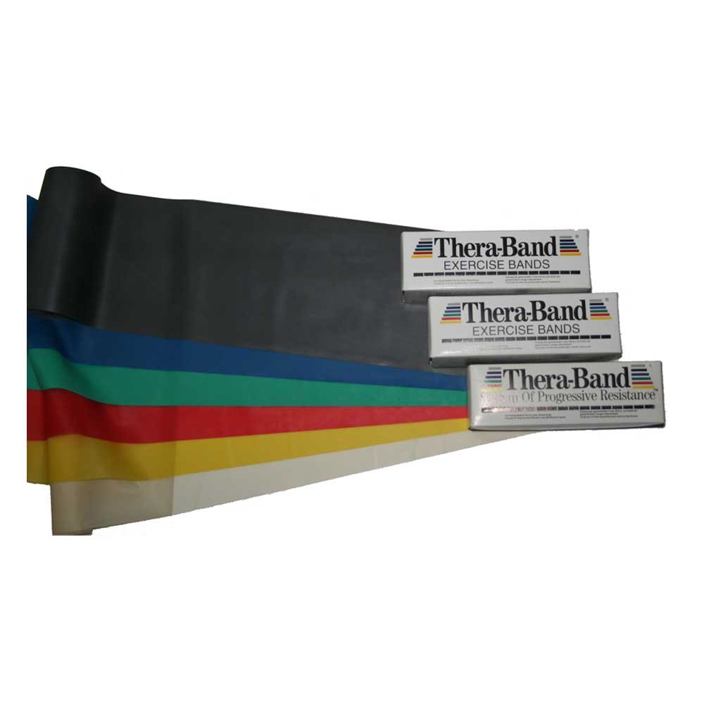 Behrend Thera-Band - Fascia fitness, 100% lattice naturale, 5,5 m/45,5 m, 6 spessori/colori