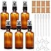 50ml Spr&uuml;hflasche Braun Glas 6er Set Nachf&uuml;llbar mit Pipetten Trichter Etiketten Feinspr&uuml;hflasche f&uuml;r &auml;therisches &Ouml;l Parf&uuml;m Kosmetik Aromatherapie Reise