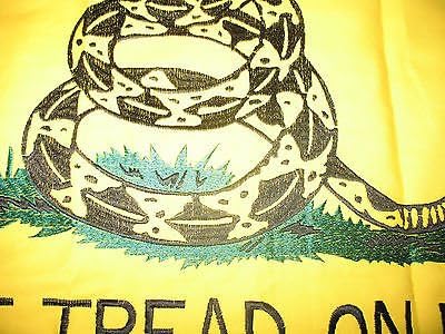 usep Embroidered Sewn Gadsden Tea Party 2x3 Cotton Flag with Tea Party Pin and Clips image 3