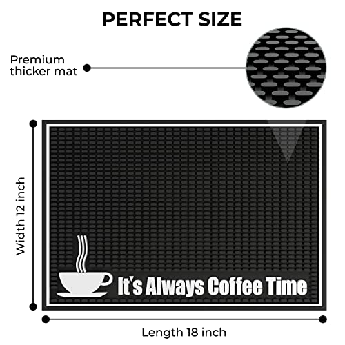 Highball & Chaser Premium Coffee Mat 18In X 12In. 1Cm Thick Durable Kitchen Counter-Coffee Bar Accessories Fit Under Coffee Maker Coffee Pot Espresso Machine Mat #TOP1
