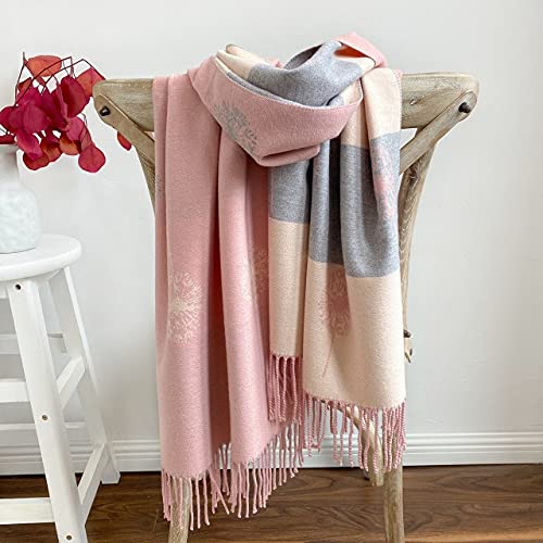 UKKO Foulard Écharpe en Cachemire Winter Femmes Pashmina Châles Couverture Chaude Enveloppes Foulard Foulard Bandana Brand Écharpes Épaissons Hijab-See Chart 1