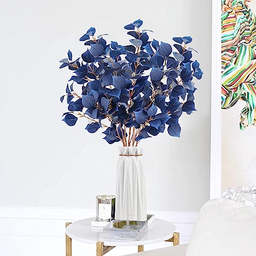 Ailanda 6Pcs 31.5" Blue Eucalyptus Stems Artificial Eucalyptus Leaves Spray Long Silver Dollar Eucalyptus Stems Greenery Stems Fake Plants For Home Indoor Vase Wedding Floral Arrangement Summer Decor #TOP2