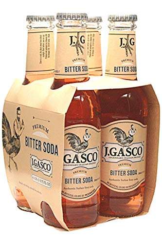 J.Gasco, Legendary Italian Bitter Soda (4 Bottles), Imported from Italy, (200 ml) 6.75