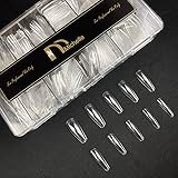 Michelle 500Pcs Gel Nail Tips Full cover Nails Tips Press On Nails Ultra Clear with Box (Long...