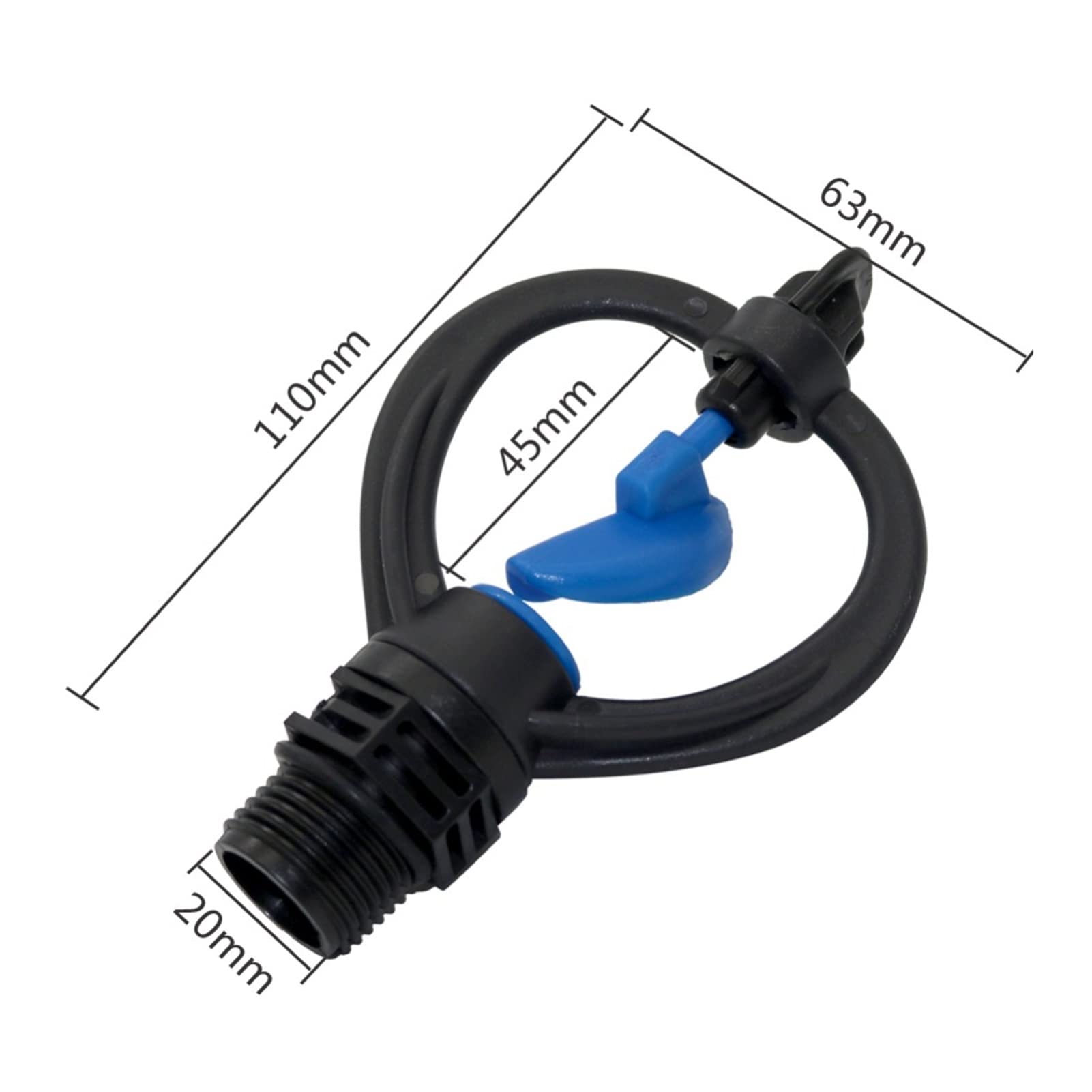 Irrigazione del prato da giardino, 40 pezzi di filo esterno da 1/2" a farfalla, irrigatore rotativo per irrigazione dell'acqua da giardino (colore: casuale)