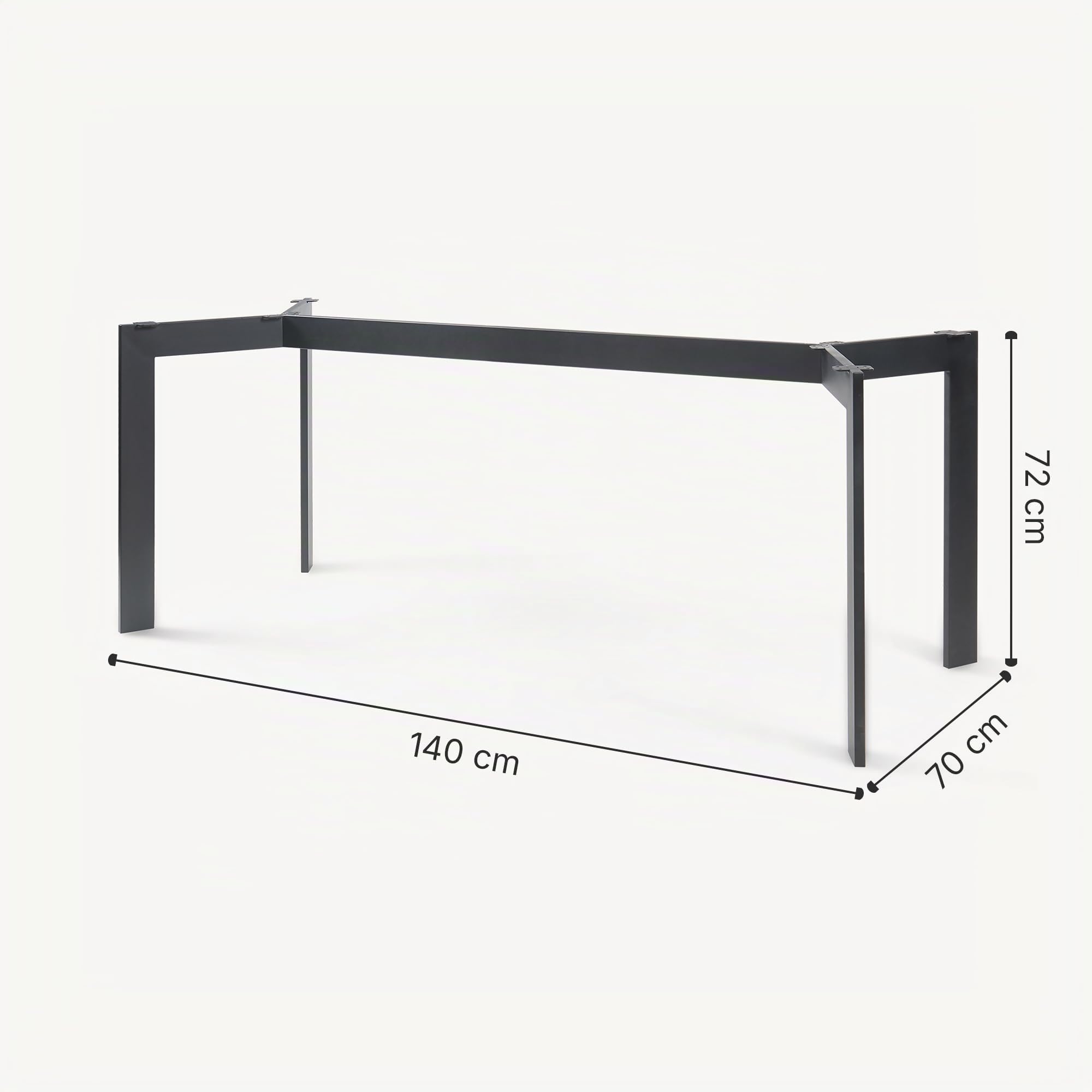 [en.casa] Tischgestell Verg Metall Tischfuß für Esstisch Schreibtisch 140 x 70 x 72 cm Tischkufen höhenverstellbar Schwarz