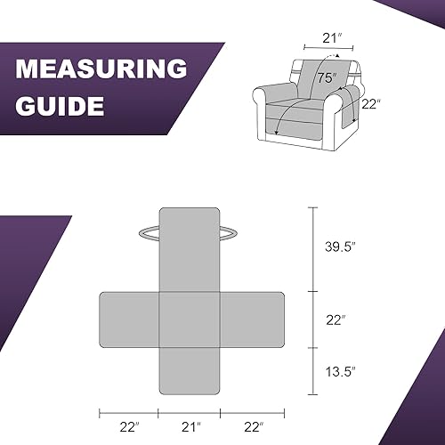 Miniatura 2 de MeilleMaison Fundas de sofá reversibles, acolchadas, resistentes al agua, protectores de muebles con correas elásticas para mascotas, niños, perros