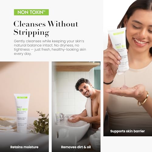 Image of Face Wash for Men & Women - Gentle Daily Cleanser with Aloe, Green Tea, Cucumber, Hibiscus, Niacinamide & Hyaluronic Acid | Oil Control, Hydration & Brightening | Sulfate & Paraben Free