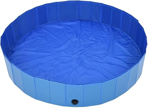 CHARMMA Piscina plegable para perro, azul, 63 x 11.8 pulgadas, PVC-azul-9.0lbs