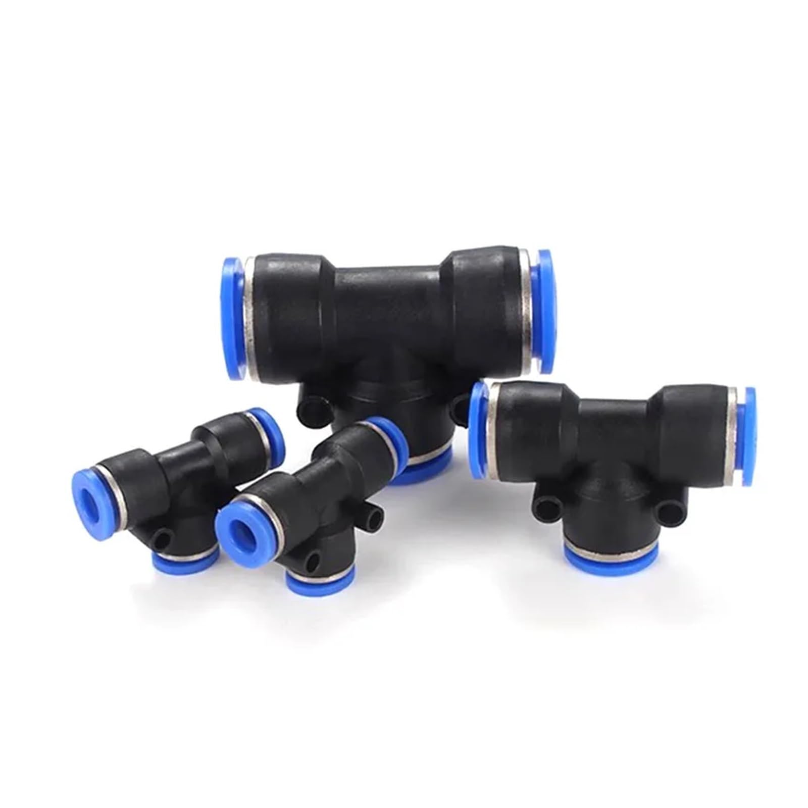TaoHHU Conectores rápidos for manguera de aire, conectores de plástico PE, PEG, 4 mm, 6 mm, 8 mm, 10 mm y 12 mm, for insertar en el enchufe, 20/50 unidades(PE-10,100 PCS)