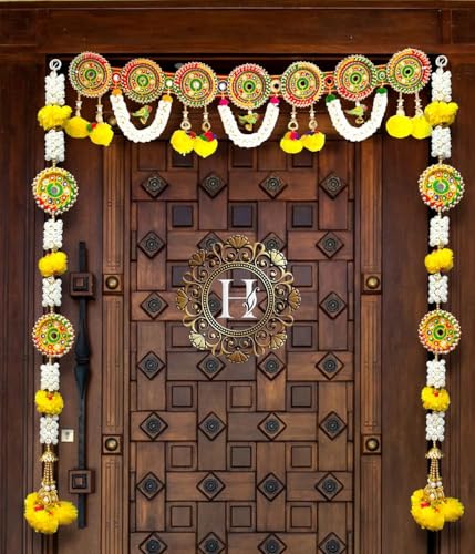 HEGIENES DECOR’S Traditional Door Hanging Toran Set – Multicolor | Handcrafted & Beautiful Flower Bandarwal for Entrance Door with Side Hangings -14Inches HEGIENES DECOR’S Traditional Door Hanging Toran Set – Multicolor | Handcrafted & Beautiful Flower Bandarwal for Entrance Door with Side Hangings -14Inches