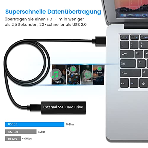 Image of LDLrui 3ft USB A to USB C Cable 2pack | Type C 3A Fast Charge & 10Gbps Data Sync Cable for MacBook, Galaxy S20, Samsung T7, Portable SSD, Oculus Quest, Android Auto