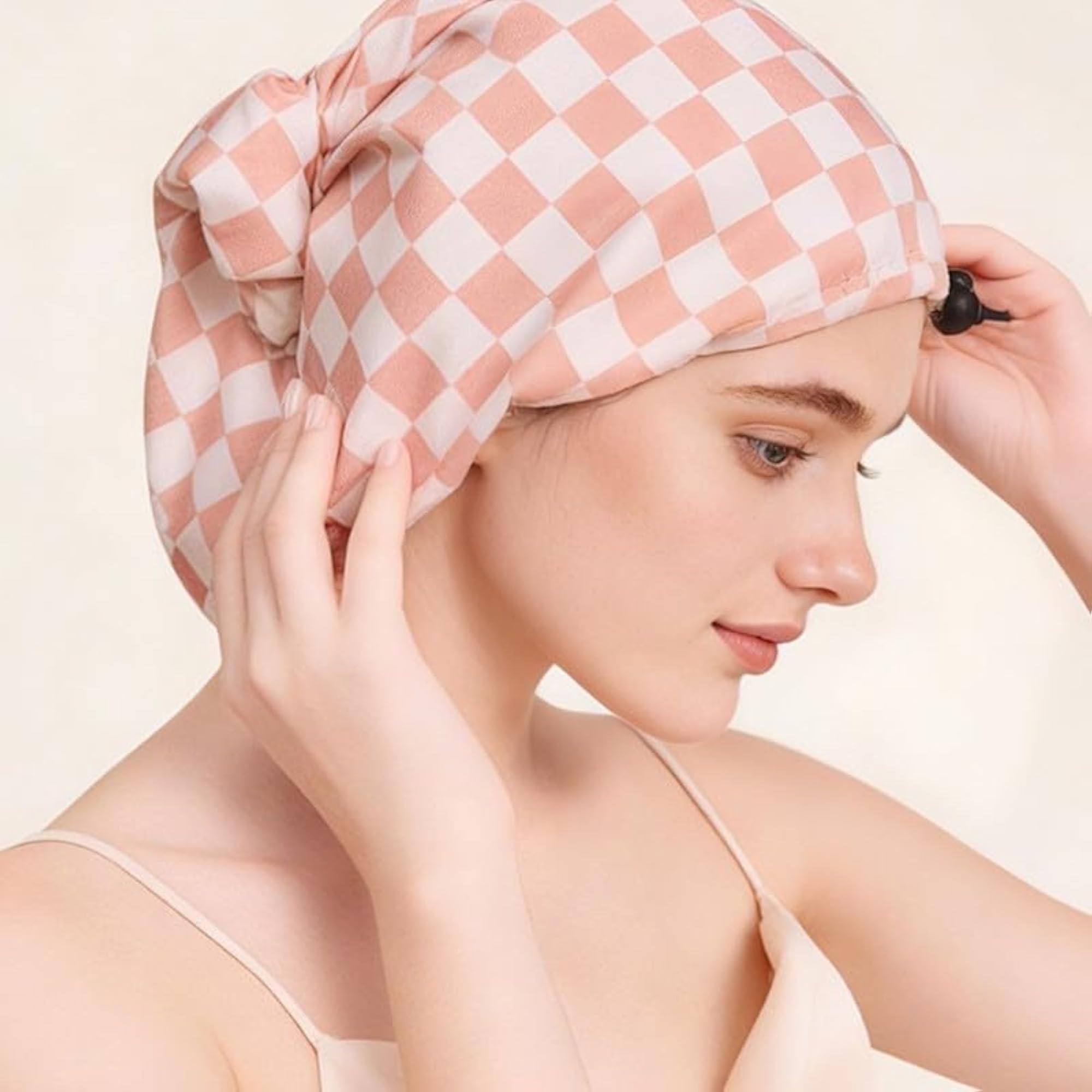 Satin-Lined Flexi Shower Cap for Women