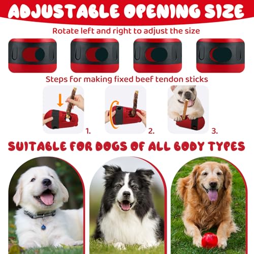 Shyllin Hundespielzeug, Intelligenzspielzeug für Hunde, 2-in-1 Bully Stick-Halter & interaktives Leckerli-Spenderspielzeug, Puzzle-Futterspender, Kong Hundespielzeug Futterausgabe, Ochsenziemer
