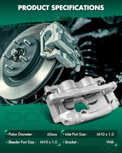 Image of SCITOO 18B5627 Front Left Disc Brake Caliper w /Bracket Fit For Ram For 2500 2019-2021,For Ram For 3500 2019-2021, Double Pistons