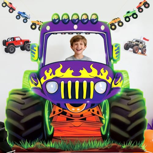 Fondo fotográfico Monster Truck grande morado brillante miniatura 6