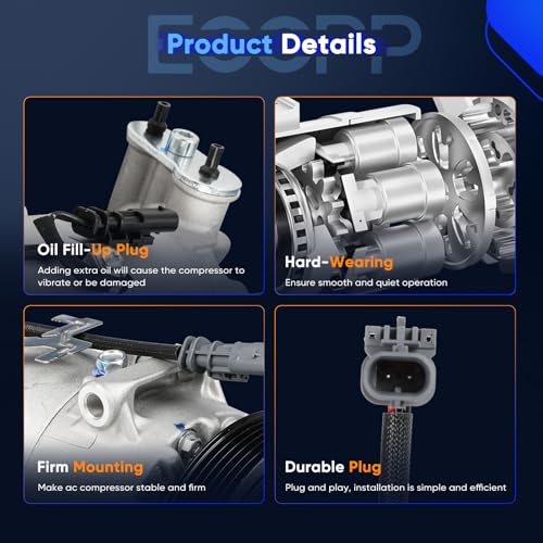 Image of ECCPP AC Compressor with Clutch 2011 Fit for Chevrolet Cruze 1.4L | Fast Cooling Air Conditioning Compressor
