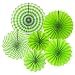 zilue Hanging Green Paper Fans Decoration Set for Wedding Birthday Party St Patrick's Day Round Events Accessories Set of 6