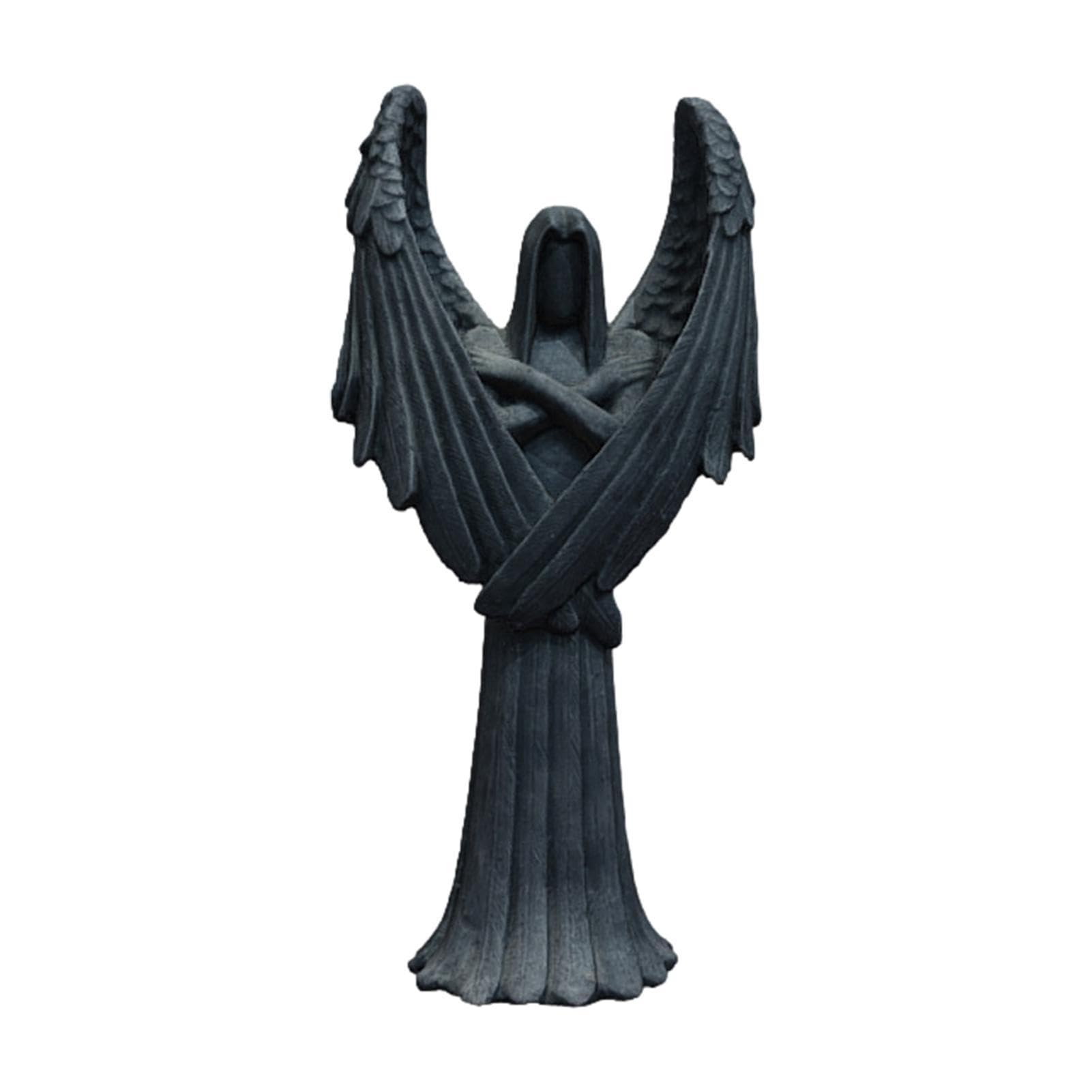 Geruwam Dark Angel – Angel Resin Statue, Praying Angel Resin Figurine Aesthetic Sculpture For Offices, Bedroom, Esa