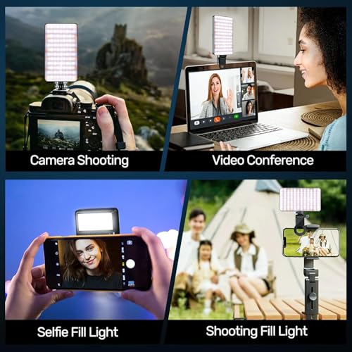 Image of Cason 2 in 1 Portable Light for Video Shooting YouTube -Dimmable 2500-9900K Photography Camera Light /Ring Light for Phone,Clip On Laptop Lights-Rechargeable 3000mAh Battery