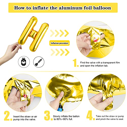 Rainbow Color Happy Birthday Banner 16 Inch Mylar Foil Letters Inflatable Balloons Birthday Party Decorations For Kids And Adults #TOP2