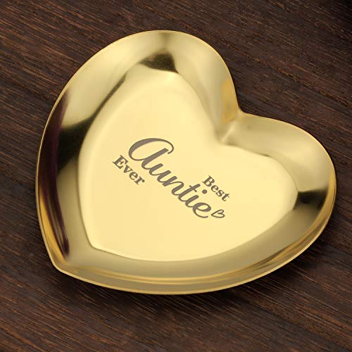 TJ.MOREE Best Auntie Ever Sister Sentimental Gift Trinket Dish Birthday Gifts for Auntie from Niece and Nephew - Best Auntie Ever