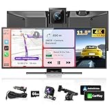 Largest 11.5' Portable Carplay Screen for Car, 4K Wireless Car Play & Android Auto,...