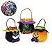Produktbild Sarplle Halloween Handtasche 3 Stück Kürbis Süßigkeiten Tasche Kindertasche mit Griffen Mustern Schwarze Katzen und Hexen für Kinder Kostümspiele Cosplays Party