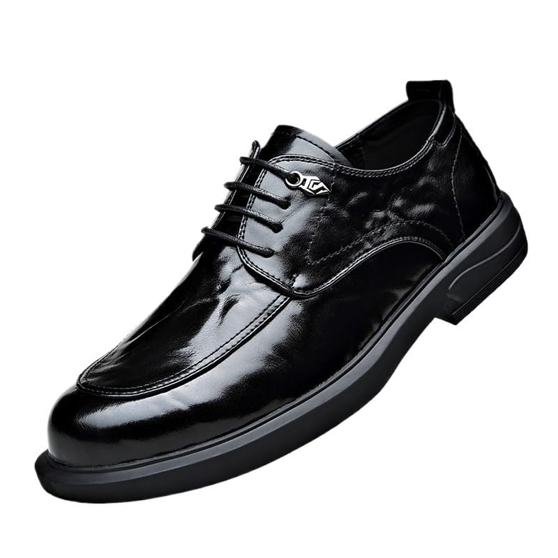 Men's Anti-Slip Oxford Shoes Mid Chunky Formal Business Casual Dress Sneakers Comfortable Soft Derby Shoes