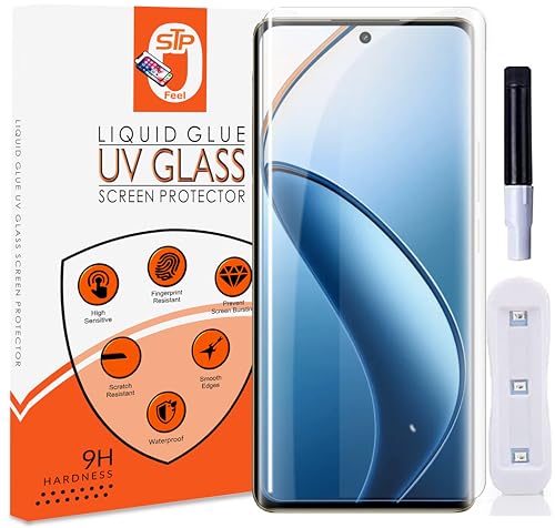 Image of STP FEEL (Pack of 1 Premium Curved UV Tempered Glass for Oneplus 11R (6.74 Inch) Advanced Border Less Full Screen Coverage Screen Protector Guard with Installation Kit