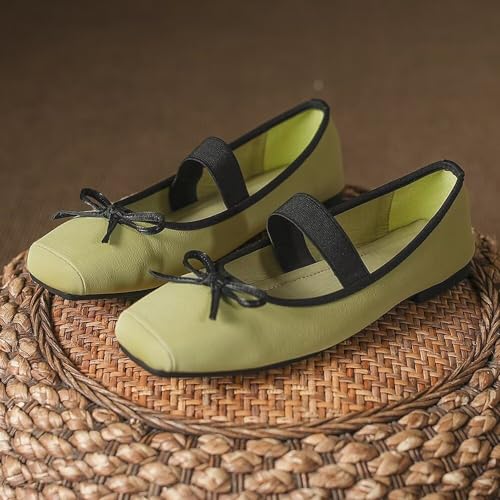 INEELUYI Women's Square Toe Buckle Mary Jane Flats Shoes Vintage Style Dress Ballet Flats for Walking2