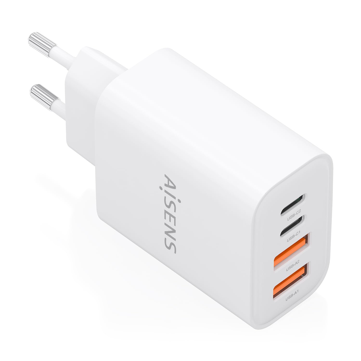 Cargador de Pared GaN Aisens A110-1027/ 2xUSB Tipo-C/ 2xUSB/ 32W/ Blanco