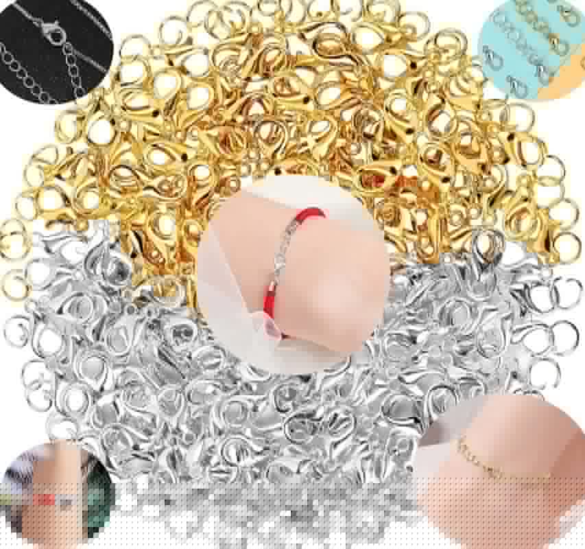 DIY Crafts 30 Pcs, Gold, Alloy Lobster Claw Clasps Open Jump Rings, Necklace Fasteners Hook Lobster Jewelry Clasps Lobster Claw Clasps Bracelet Necklace Clasps for (30 Pcs, Gold)