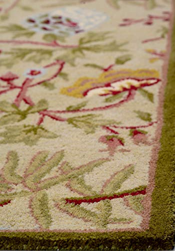 Image of Carpets Pista Green Hand Tufted Wool Carpet 5x7 Feet | Handmade Area Rug for Living Room, Bedroom & Dining Room | Soft Premium Wool Carpet for Home Decor
