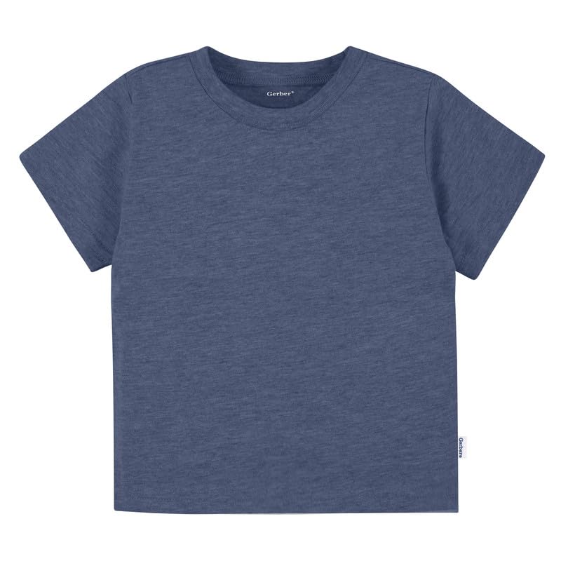 Image of Gerber Baby & Toddler 5-Pack Solid Short Sleeve T-Shirts Jersey 160 GSM