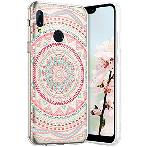Robinsoni Case Compatible with Huawei P20 Lite Cover Huawei P20 Lite Case Transparent Crystal Case Soft Silicone TPU Case Glossy Gel Rubber Cover Clarity Ultra Thin Cover Buhhda Flower Cover