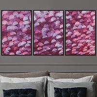 3 Piece Framed Canvas Wall Art Abstract Geometric Lights Mixed Media Modern Canvas Prints Home Artwork Decoration for Living Room,Bedroom - 16