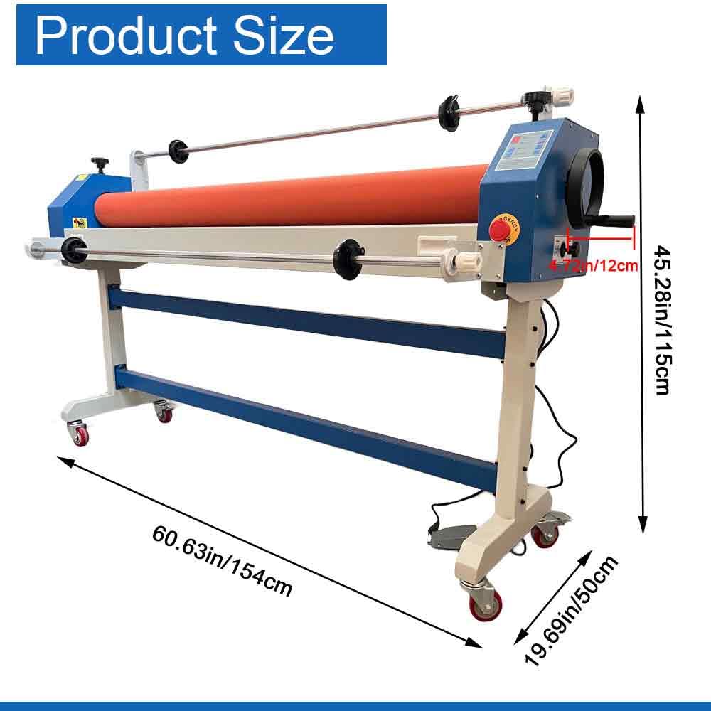 BEILOCKERY 51in(1300mm) 110V Electric/Manual Cold Laminating Machine with Film Release Rod, Adjustable Speed Laminator with Foot Pedal, Soft Rubber Roller, for Cold Mounting Photos