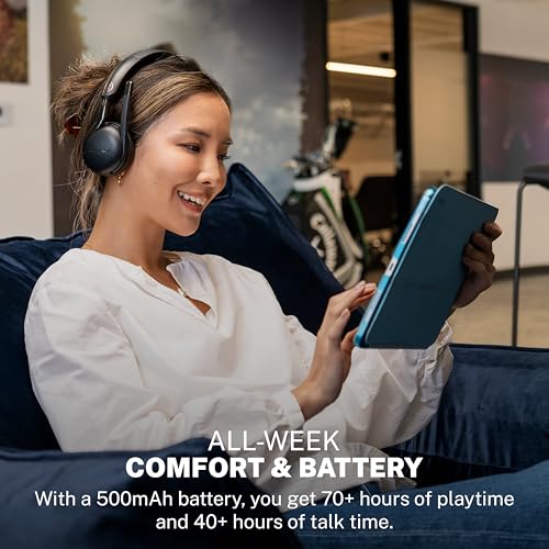 Image of JLab, Go Work Gen 3, Wireless Headset, Boom Microphone, Noise Cancelling Mic, USB-C Dongle, Bluetooth Multipoint, Black
