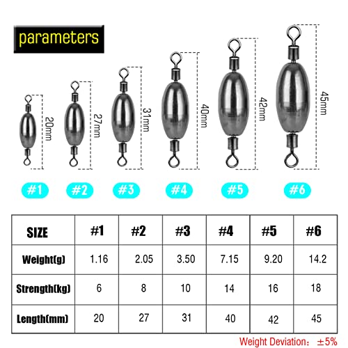 9Tong Acqua Salata Piombini da Pesca Proiettile