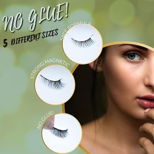 Miniatura 2 de SEBURAM Pestañas magnéticas 3D con delineador de ojos, pestañas postizas magnéticas, pestañas postizas de aspecto natural magnético, pestañas