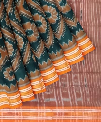 Image of Nuapatna Cotton Saree of Odisha Ikkat Orissa Traditional Handloom Sari | Bomkai | Pata | Nuapatana | sambalpuri saree | khandua patta sare | without Blouse S8